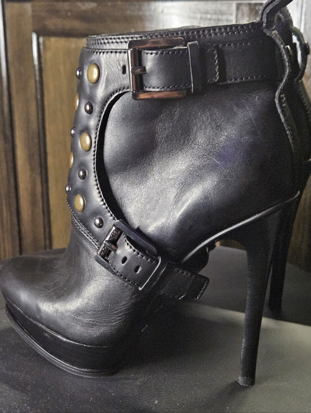 NWOT Michael Kors Black Studded Platform Stiletto Booties - Picture 6 of 16